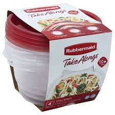 Rubbermaid 4-piece Round Food Storage Container Fg7f52retchil for sale online 