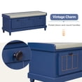 thumbnail image 4 of Classic Storage Bench Ottoman with Cushioned Seat and 3 Drawers for Living Room Entryway, 4 of 17