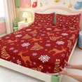 thumbnail image 4 of Manfei Cute Christmas Wreath Bed Sheets,Winter Holiday Full Size Sheets,4pcs,1 Flat Sheet,1 Fitted Sheet and 2 Pillowcases, 4 of 6