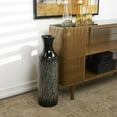 thumbnail image 2 of DecMode 27" Handmade Mosaic Shell Inlay Gray Mother of Pearl Shell Vase with Black Bamboo Base, 2 of 7