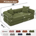 thumbnail image 2 of SOULART 73.00" Cloud Couch, Green Sectional Sofa with Modular Convertible Design,Folding Mattress Sofa Bed for Small Spaces, 2 of 13