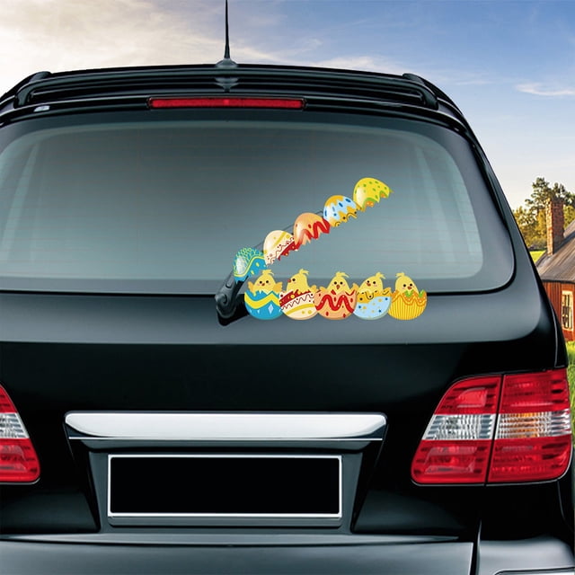 TIMIFIS Chicken Cars Stickers Easter Chick Broken Wiper Sticker Pvc Car Rear Windshield Wiper Sticker Other Exterior Accessories