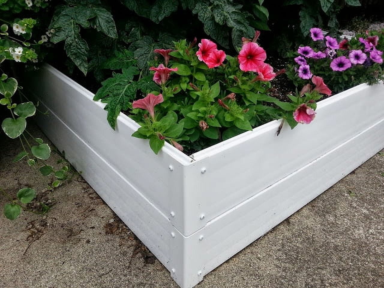 Handy Bed 48-inch x 48-inch x 6-inch White, Vinyl, Stackable Raised Garden Bed