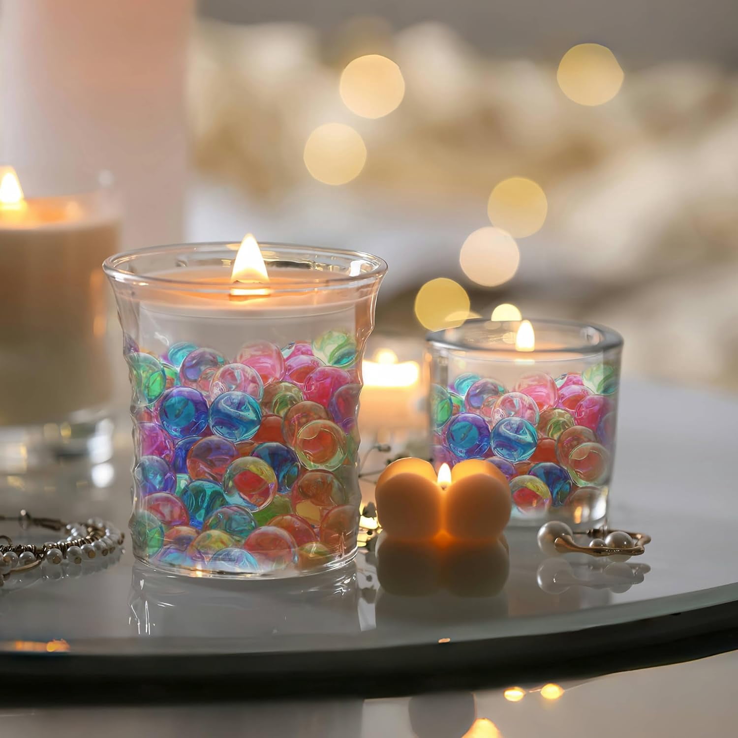 Lot De 60 000 Perles En Gel D'eau (perles D'hydrogel) Non Toxiques - Taille 9-11 Mm Après Trempage, Couleur Violette - 7