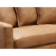 thumbnail image 5 of Koby Home 70" Mid-Century Loveseat Sofa Seat Faux Leather Sofas Couches 3-Seater Camel Brown, 5 of 5