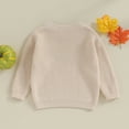 thumbnail image 4 of Douhoow Toddler Girls Sweater Baby Warm Knit Pullover Long Sleeve Crew Neck Letters Embroidery Knitted Sweater Kids Fall Winter Knitwear 0-3T, 4 of 9
