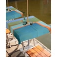 thumbnail image 2 of nqOlkjepod Green Teal Orange Outdoor Tablecloth with Umbrella Hole & Zipper, Modern Oil Painting Abstract Square Table Cover 60x60 Inch, Dining Waterproof Table Cloth Protector for Patio/Party, 2 of 7