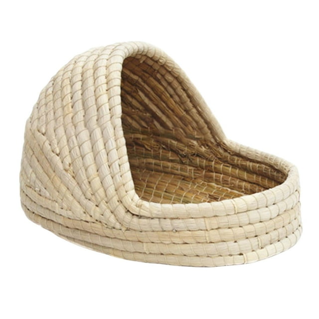 Cama tejida de , casas de hechas a mano de paja natural Largo 34x23x18cm Yuyangstore Nido de conejo