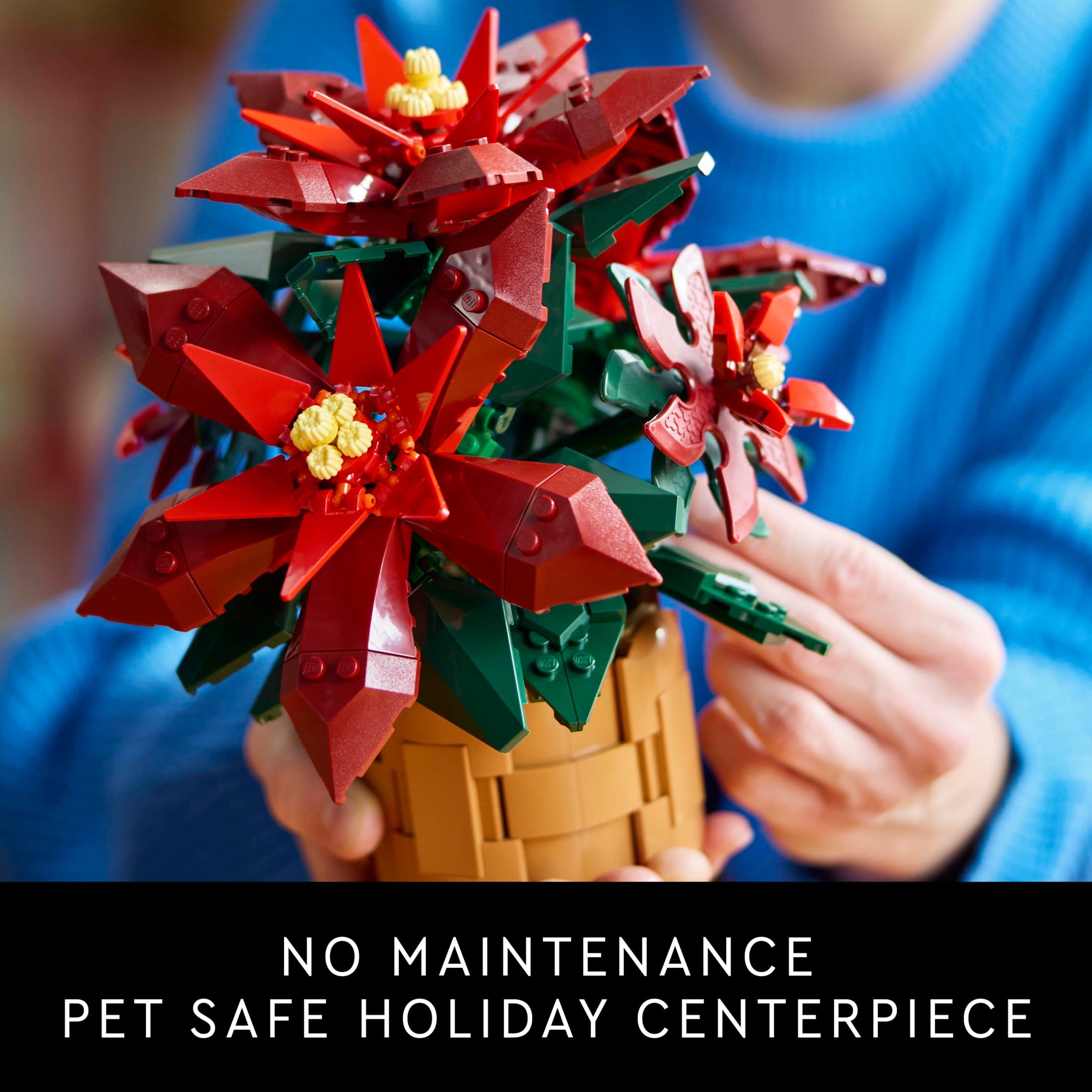 LEGO Icons Poinsettia Plant Building Set, Holiday Home Décor, Grande Italia Plant, Holiday Centerpiece, 10370