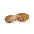 thumbnail image 4 of BLISSFUL STEP Women Round Toe Block Heel T Strap Pumps Brown 11, 4 of 7