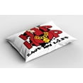 thumbnail image 2 of Ambesonne Hip Hop Pillow Sham 2 Pack, Hip Hop Saved My Life, 30"x20", Vermilion Black Yellow, 2 of 3