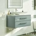 thumbnail image 2 of Totti Wave 30" Gray Modern Bathroom Vanity w/ Super White Man-Made Stone Top & Sink, 2 of 7