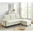 thumbnail image 4 of 80" Sectional Sofa,Convertible L Shaped Couch with Reversible Chaise and Removable Cushions and Pockets,Sectional Couch for Small Space Apartment,Office,Bedroom,Beige Chenille, 4 of 7