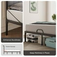 thumbnail image 5 of Full Size Bed with Upholstered Headboard | Bestier Metal Platform Bedframe with LED Lights, USB Charging Station & Storage Shelf, Gray Fabric, 5 of 10