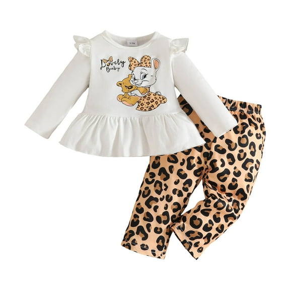 Zshosam Fall Baby Girl Clothes Kids Clothes Girls Fall Winter Girls Clothing Sets Pullover Tops Pants Outfits for Girl,White 12-18 Months