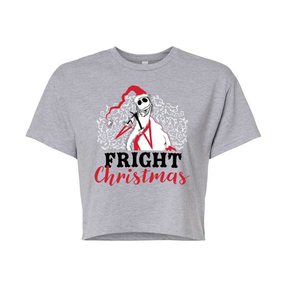 The Nightmare Before Christmas - Fright Christmas - Juniors Cropped Cotton Blend T-Shirt