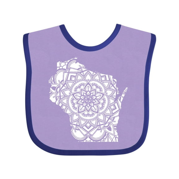 Inktastic Wisconsin Silhouette Mandala Boys or Girls Baby Bib