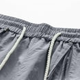 thumbnail image 4 of Big & Tall Hiking Cargo Shorts Zipper Wide Leg Mens Bermuda Shorts Quick Dry Outdoor Drawstring Summer Pants Gray, 3XL, 4 of 7