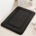 thumbnail image 3 of Hiroekza Thick Striped Foam Bath Rugs Soft Absorbent Velvet Bathroom Mats Non-slip Bottom Machine Washable 40x60cm Bath Mat Quick Dry Anti Mold Black, 3 of 8