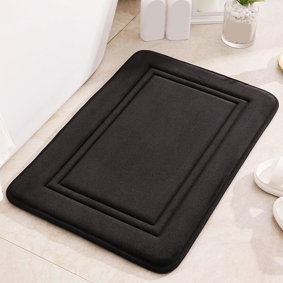 Fiudx Alfombra de Baño de Espuma a Rayas Gruesas, Terciopelo Suave y Absorbente, Base Antideslizante y Duradera, Lavable a Máquina, Secado Rápido, Elegante Decoración para El Baño, 40 X 60 Cm.