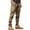 Khaki, variant on Men's Solid Color Thickened Trousers with Multiple Pockets Zippered Cuffs for Outdoor Leisure Sports Work Overalls Warm Men's Pants,Khaki M