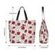 thumbnail image 5 of Disketp Leaves And Anemone Flowers In Red Grey Bolsa Tote Estampada para Mujer, Bolso de Hombro y de Mano para Compras y Viajes, 5 of 8