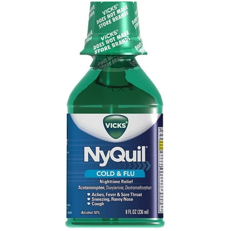 UPC 323900014244 product image for Vicks Nyquil Cold & Flu Nighttime Relief Liquid, Original Flavor 8 Oz | upcitemdb.com