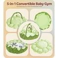 thumbnail image 2 of ZJQYDS 5-in-1 Thick & Plush Baby Play Gym, Baby Play Mats for Floor, Tummy Time Mat with 6 Toys, Convertible Stage-Based Developmental from Babies to Toddlers, Ball Pit, Green, 2 of 14