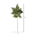 thumbnail image 2 of Vickerman 20" Green Glitter Poinsettia Artificial Christmas Stem, Pack of 3, 2 of 3