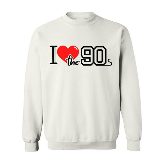 I Love 90s Decade Symbol Sweatshirt Men -Image by Shutterstock, Male 5X-Large