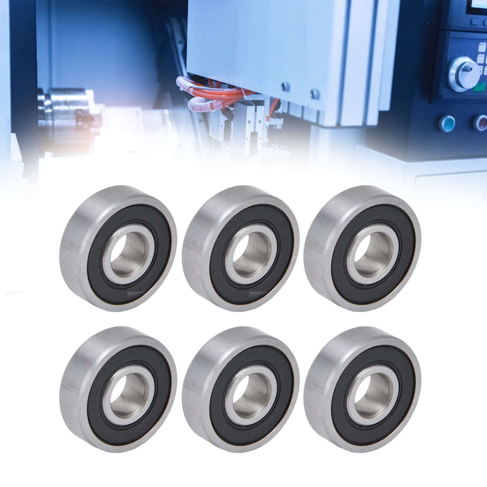 Rubber Sealed Ball Bearings, Load Bearing Steel for Smooth, Quiet Operation, 10 Count
