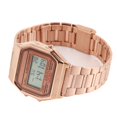 thumbnail image 4 of Reloj de pulsera rectangular de acero inoxidable con luz LED digital (oro rosa), 4 of 14