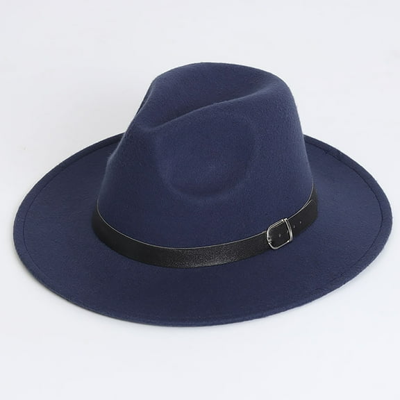 ACCEHUT Classic Flat Top Fedora Hat for Women Wide Brim Floppy Panama Mens Bowknot Buckle Hat