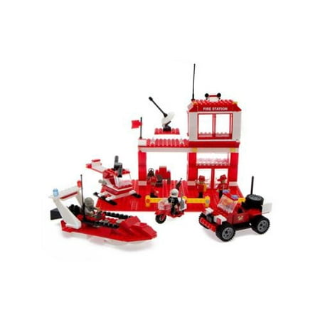 Best Lock Construction Toys Fire Station 450 Piece