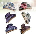 thumbnail image 2 of 6pcs Set Multicolored Acrylic Hair Clips with Floral Pattern for Women and Girls, Random Styles Included, 2 of 6