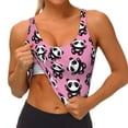 thumbnail image 3 of Daiia Cute Panda Printed Women's Sports Bra, Breathable Activewear Bra with U-Back Design and Removable Pads, Comfortable and Supportive for Yoga, Workout-Small, 3 of 8