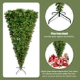 thumbnail image 5 of GO 7.4 ft Upside Down Green Christmas Tree Hinged Spruce Full Tree with Red Artificial Berries, 5 of 7