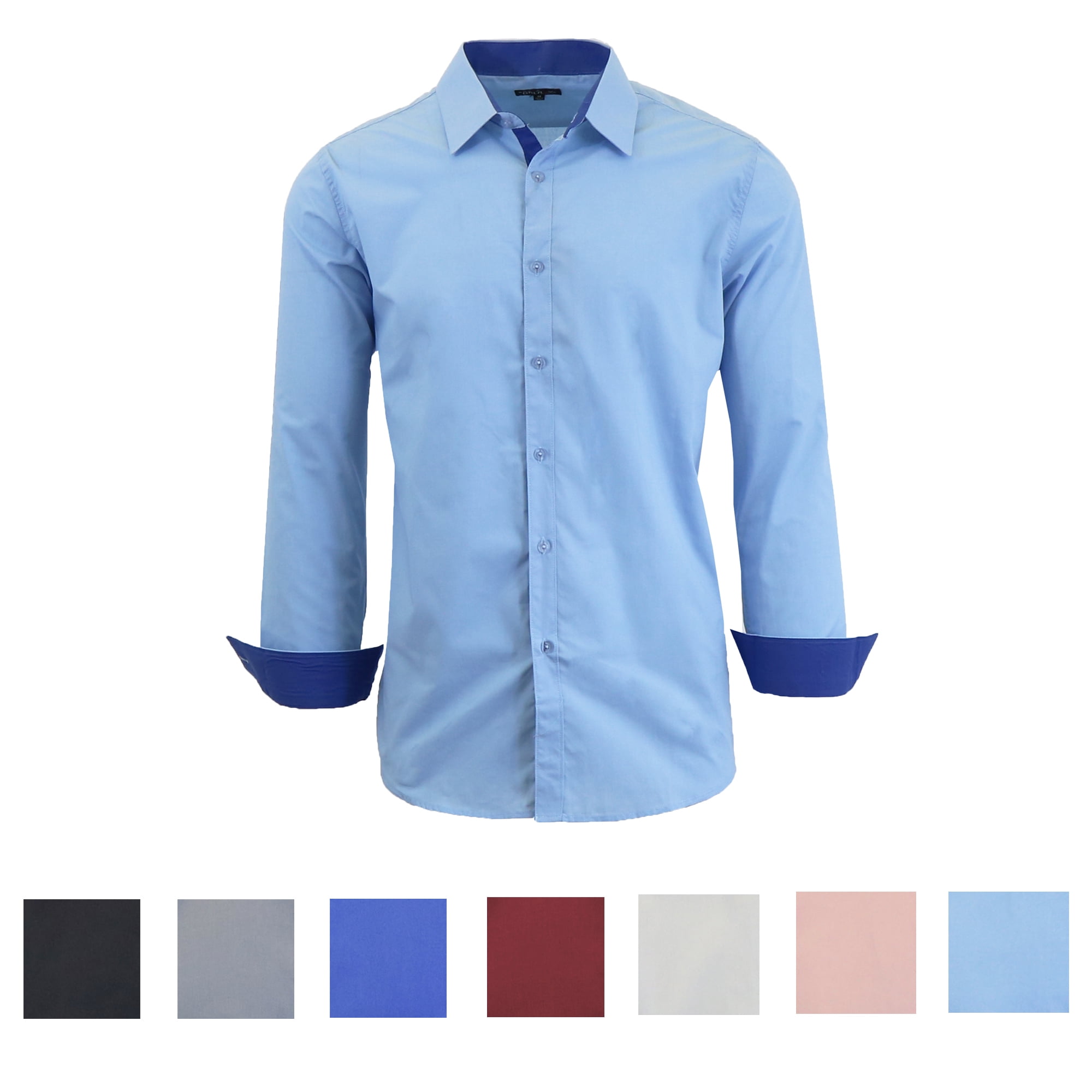 Men's Long Sleeve Casual Dress Shirt - Walmart.com