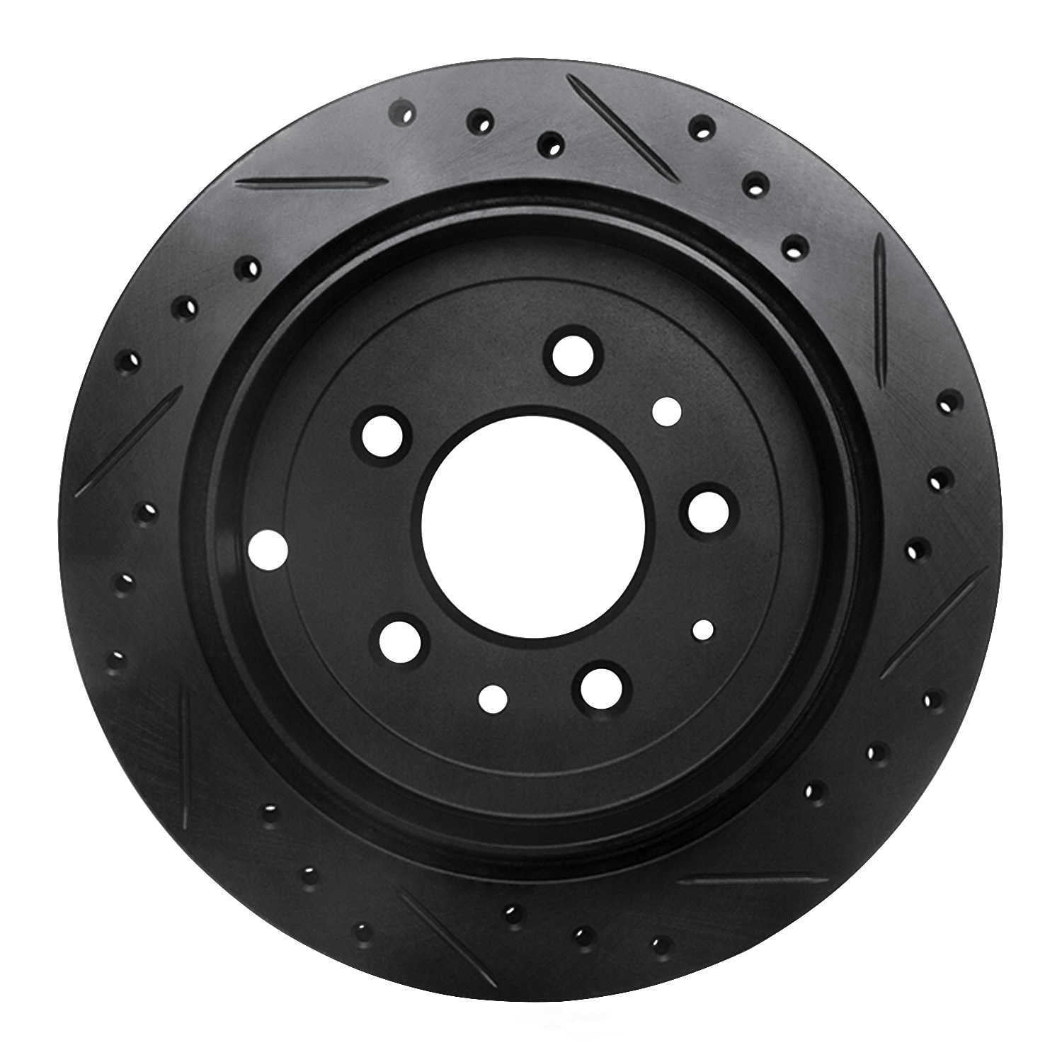 Dynamic Friction Company 633-80061L DFC Brake Rotor - Drilled And Slotted - Black