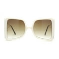 thumbnail image 2 of Womens Lightening Bolt Arm Oversized Butterfly Designer Diva Sunglasses White - Brown, 2 of 4