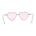 thumbnail image 3 of Womens Classic Metal Rim Heart Shape Valentines Sunglasses Silver Pink, 3 of 4