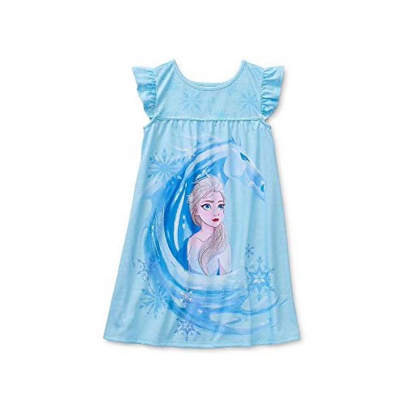 Frozen's Elsa and The Nokk Blue Flutter Sleeve Nightgown, Nightshirt, Size 4