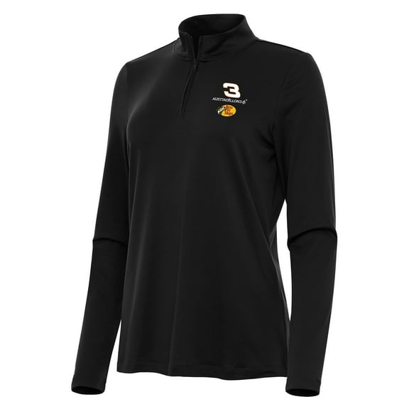 Women's Antigua Black Austin Dillon Reprocess Quarter-Zip Top