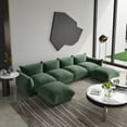 thumbnail image 1 of The Magic Home Convertible Modular L-Shaped Chenille Sectional Sofa Sofas, Green, 1 of 12