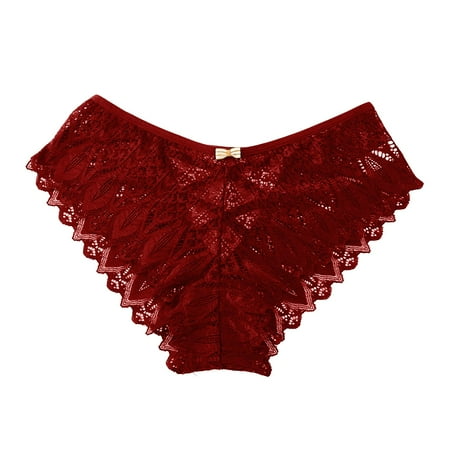frariair Thongs for Women Crochet Lace Up Panty Sexy Hollow Out Underwear Seamless Underwear for Women
