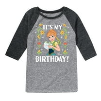 Disney Frozen - Anna It's My Birthday - Toddler & Youth Raglan Graphic T-Shirt
