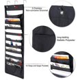 thumbnail image 3 of Organizador de archivos para colgar en la puerta, 10 bolsillos, bolsillos de almacenamiento, colgador organizador de pared con 3 ganchos, color negro, 3 of 5