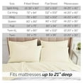thumbnail image 3 of 7-Piece Split King Sheets Sets for Adjustable Bed, 21-Inch Extra Deep Pocket King Sheets, Deep Pocket Fitted Sheet, Oversized Flat Sheet, Cream Pillow Cases 4 Pack, Cream, 3 of 9