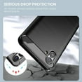 thumbnail image 7 of REQO for Samsung A04 Case, Galaxy A04 Case with Tempered Glass Screen Protector, Shock-Absorption Brushed Flexible Soft TPU Carbon Fiber Protective Cover for Samsung Galaxy A04(Black), 7 of 7