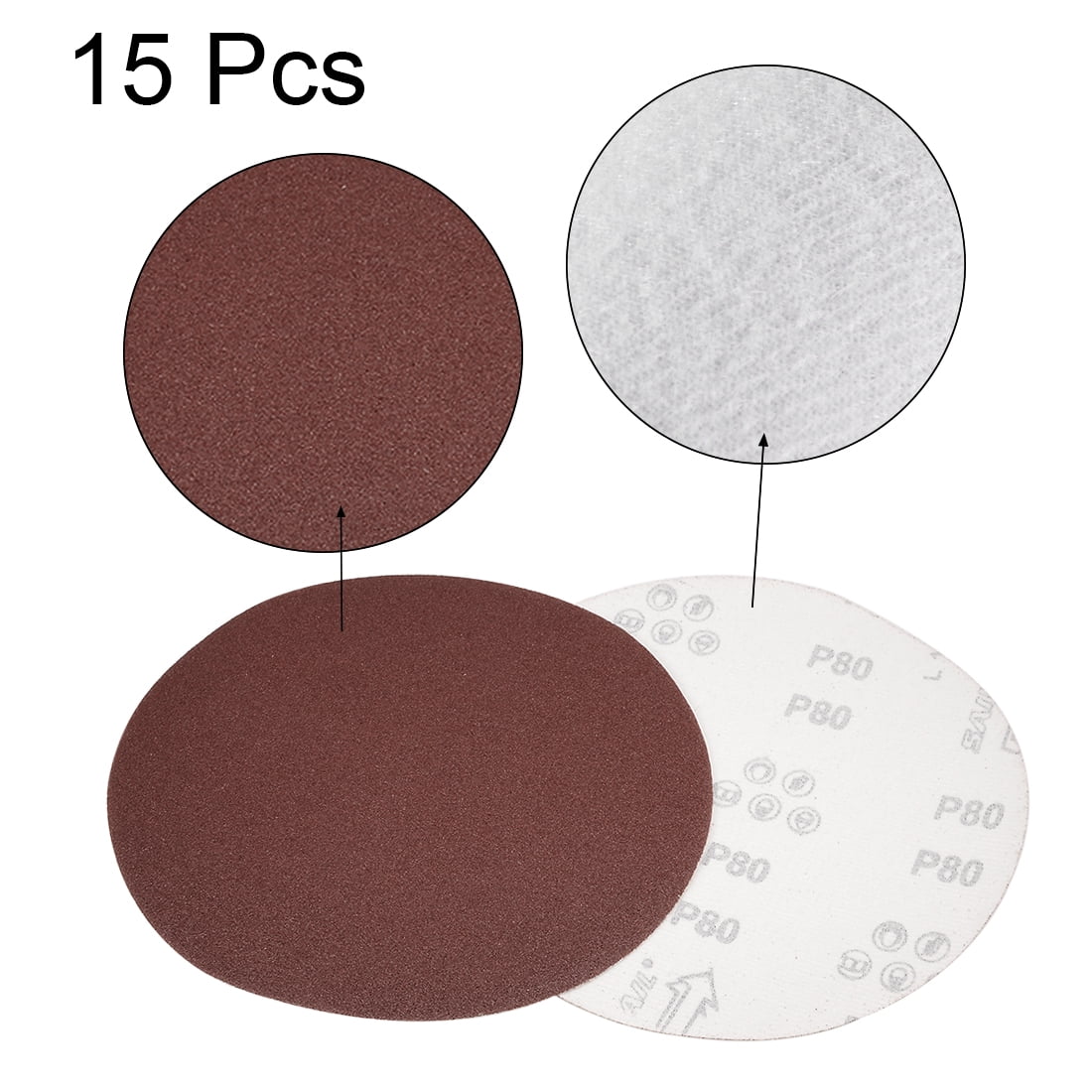 Unique Bargains Hook and Loop Discs Aluminum Oxide for Orbital Sander 8"